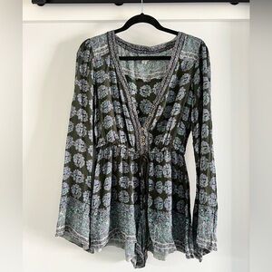 Flowy, hippie, long sleeve romper
